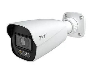 Camaras IP TVT Bullet H.265, 4MP bullet IPC, 2.8mm, dual-light, two-way audio, perimeter"