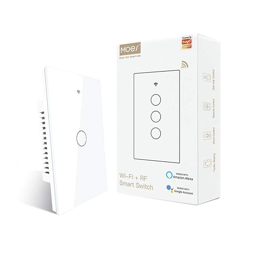 INTERRUPTOR SMART MOES WIFI 2.4GHZ BLANCOS