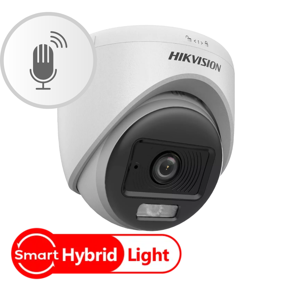 CAMARA HIKVISION TURRET 2MP COLORVU DUAL LIGHT FIJA CON AUDIO