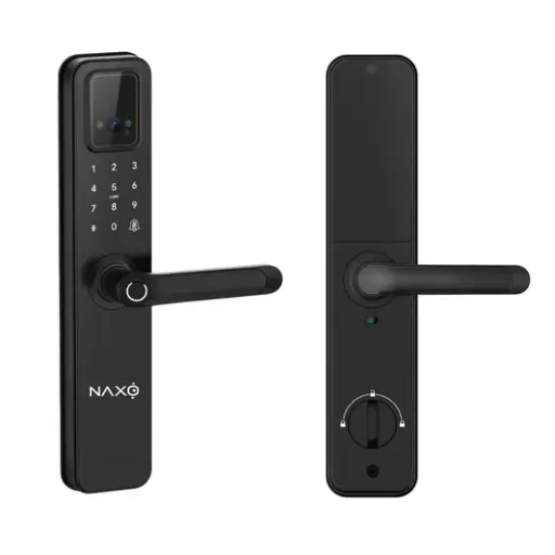 Cerradura Smart Naxo Armored V2 Acceso: Huella dactilar (Hasta 200 Huellas) Codigo Card/Token Remoto via app (Requiere Wifi) Bluetooth Llaves